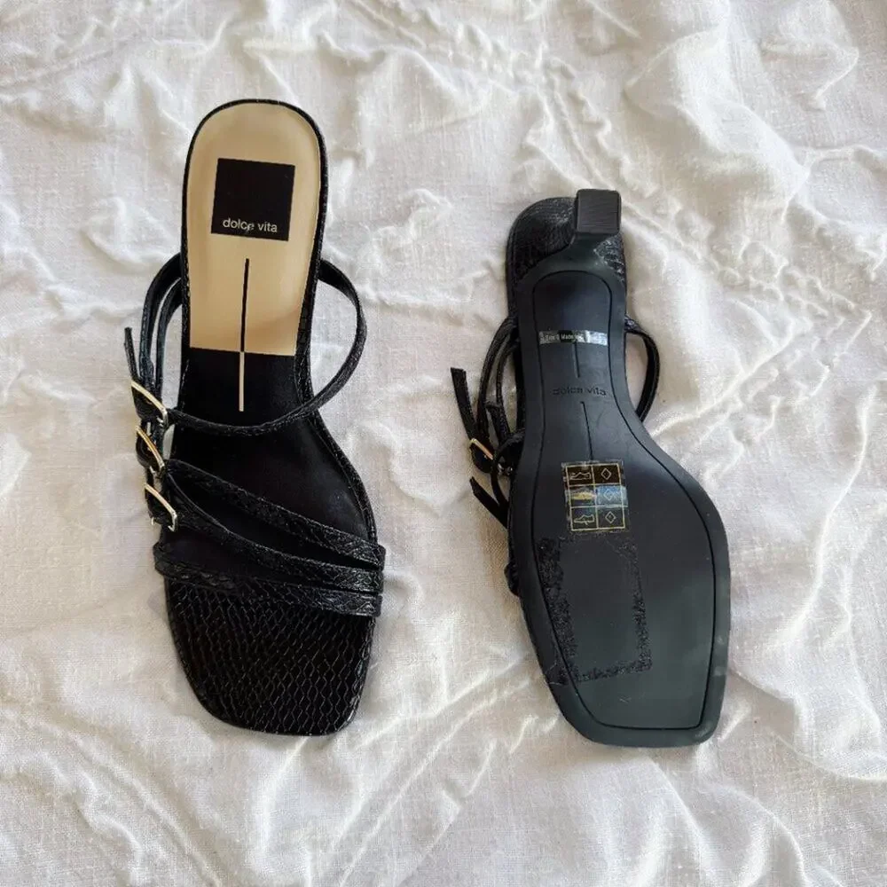 Dolce Vita Tahira Snakeskin Embossed Slide Sandal Size 8 New